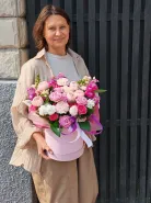 Композиция в коробке «Розовый шикардос»