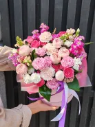 Композиция в коробке «Розовый шикардос»