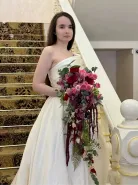 Букет свадебный «Красный каскад»