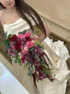 Букет свадебный «Красный каскад»