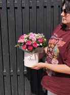 Композиция в коробке «Розовое облачко»