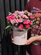 Композиция в коробке «Розовое облачко»