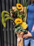 Букет с подсолнухами «Желтая краса»
