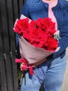 Букет с французскими розами «Малиновая радость»