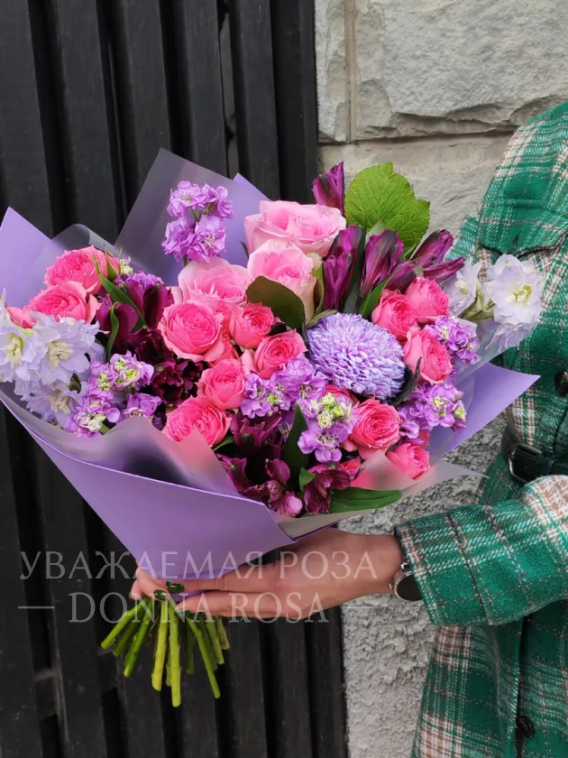 Букет с розами «Фиолетовый шик»