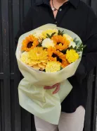 Букет с подсолнухами «Радость»