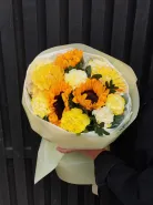 Букет с подсолнухами «Радость»