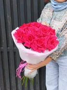Букет из французских роз «Малиновая свежесть»