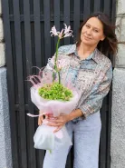 Букет с гортензией «Розовое дыхание»
