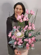 Композиция в коробке «Розовая королева»