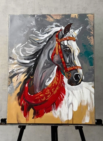 Картина &laquo;Дымчатый жеребец&raquo; 40х50 от интернет-магазина цветов в 