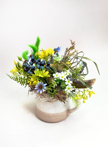 Композиция летняя в белом кувшине  от интернет-магазина цветов в 