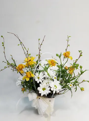 Композиция в сумочке &laquo;Лесное солнце&raquo; от интернет-магазина цветов в 