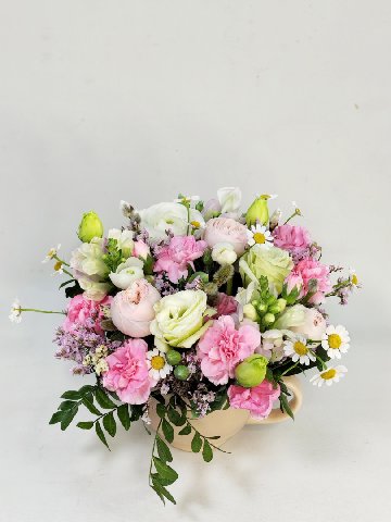 Композиция в кашпо &laquo;Розовый нектар&raquo; от интернет-магазина цветов в 